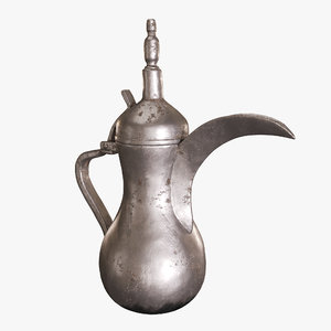 arabic teapot silver 3D model