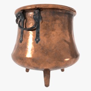 3D copper cauldron