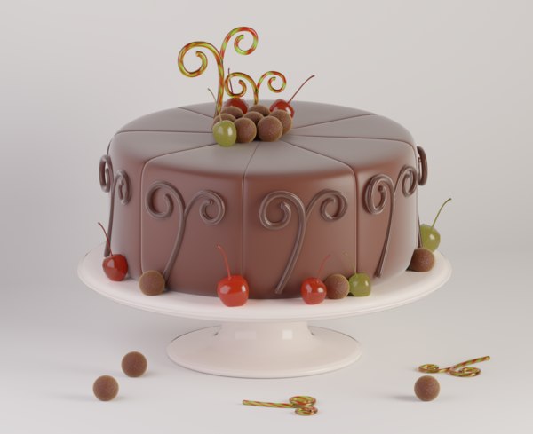 Chocolate Cake Model Turbosquid