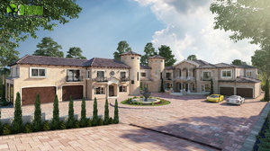 Touch Of Luxury Villa ideas by Yantram 3d exterior rendering Virginia, USA.