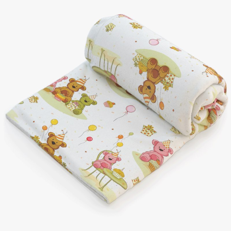 3D rolled baby blanket model TurboSquid 1411530