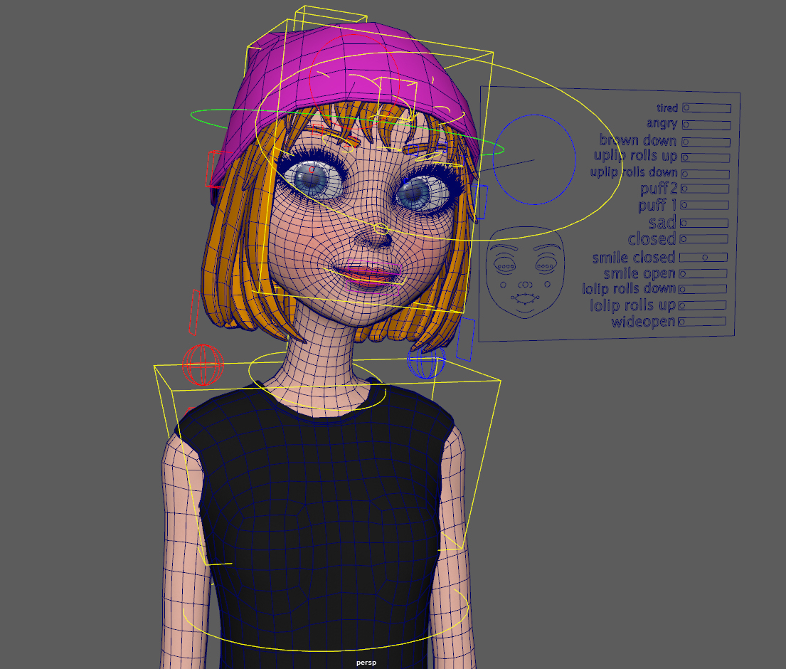 Cartoon Girl Rachel Rigging 3d Model Turbosquid 1351553