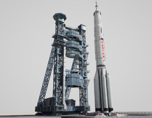 proton launch space rocket 3D