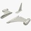 aircraft wings tail engines 3D