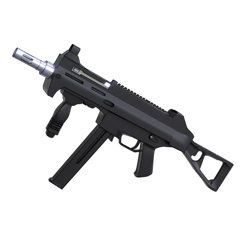3D light submachine gun weapon model TurboSquid 1351847