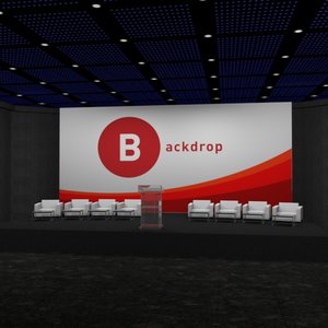 3D forum stage rostrum backdrop model