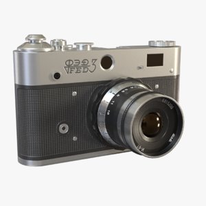 3D realistic vintage camera