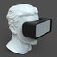3D male head vr headset