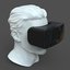 3D male head vr headset