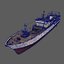 real-time fishing vessel ship 3D model
