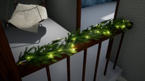 3D norvedem christmas garland fir model