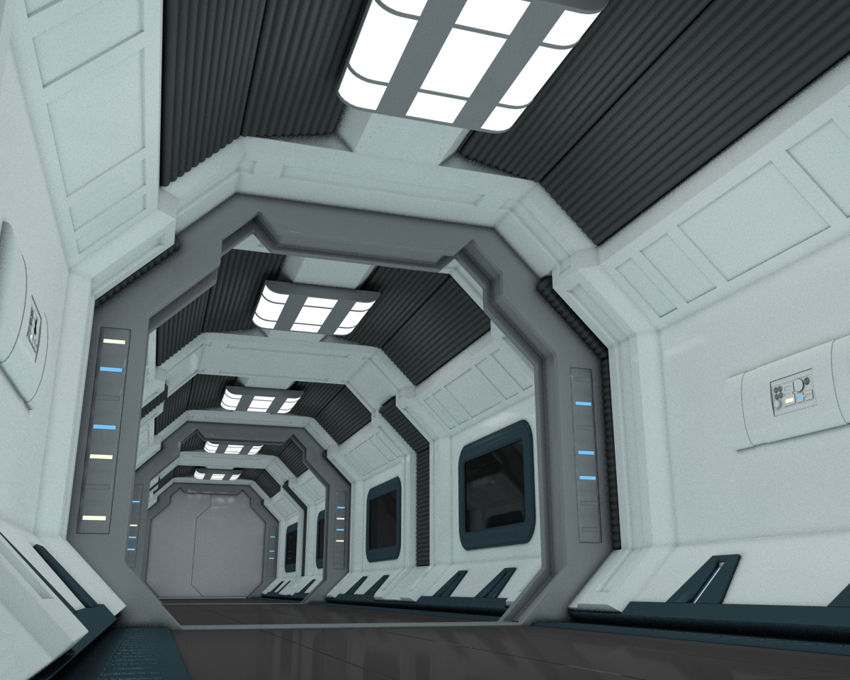 科幻太空飞船走廊7 maya3d模型