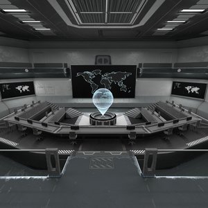 futuristic control room 3D model