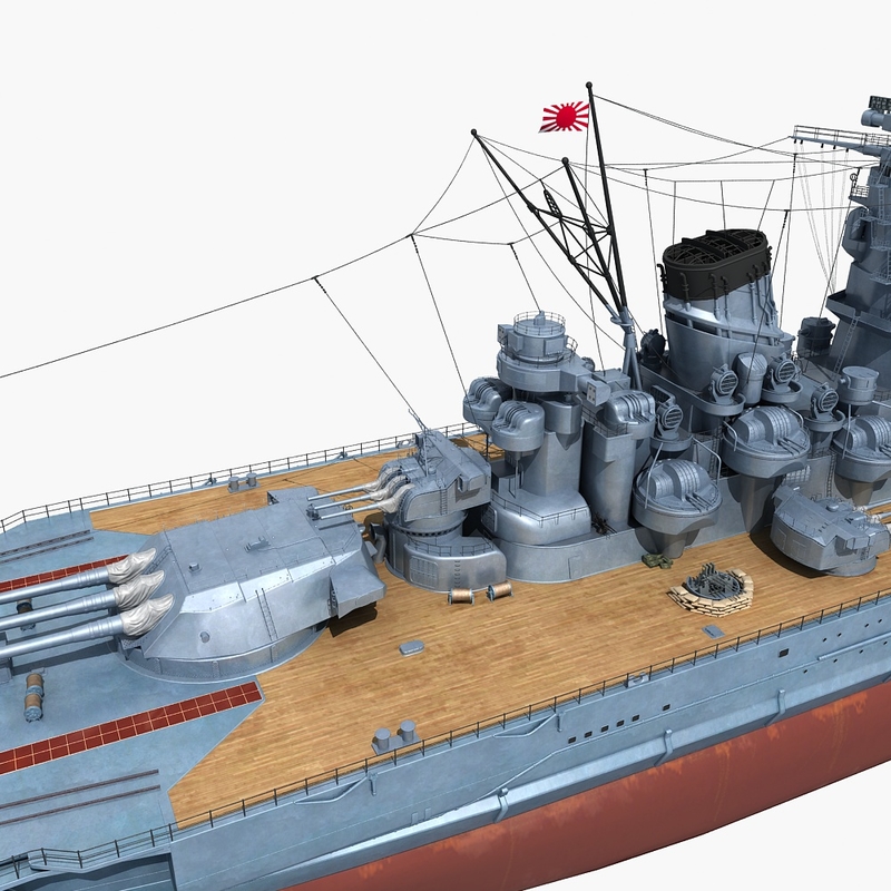 Japanese battleship musashi 1942 3D model - TurboSquid 1352267