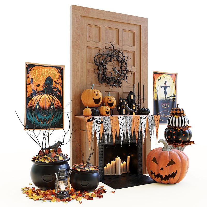 Halloween decorative set 3D model | CGTrader