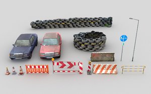 3D model street barriersr scan lp