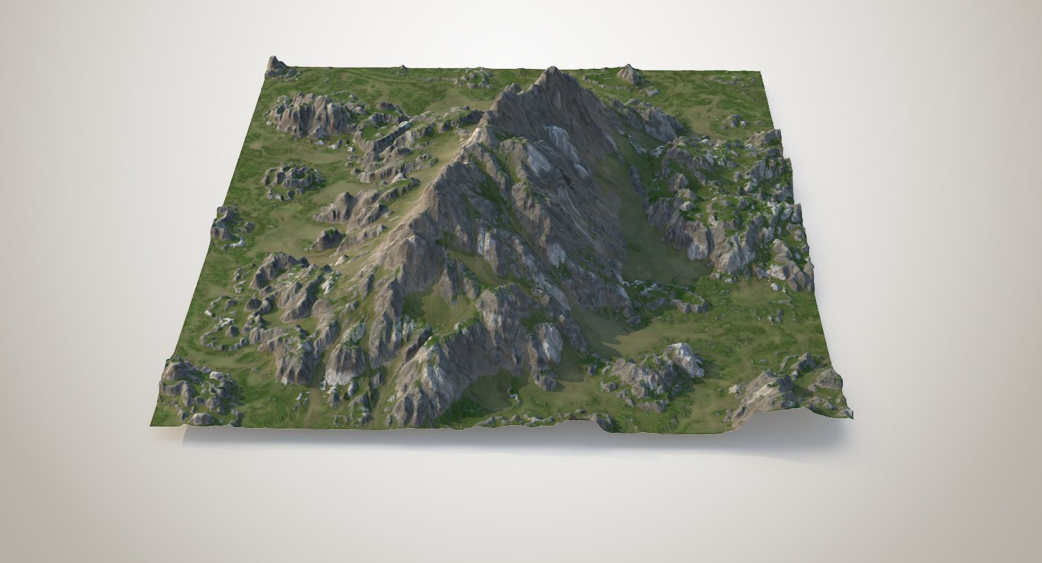 Rocky grassy mountain 3D model - TurboSquid 1352782