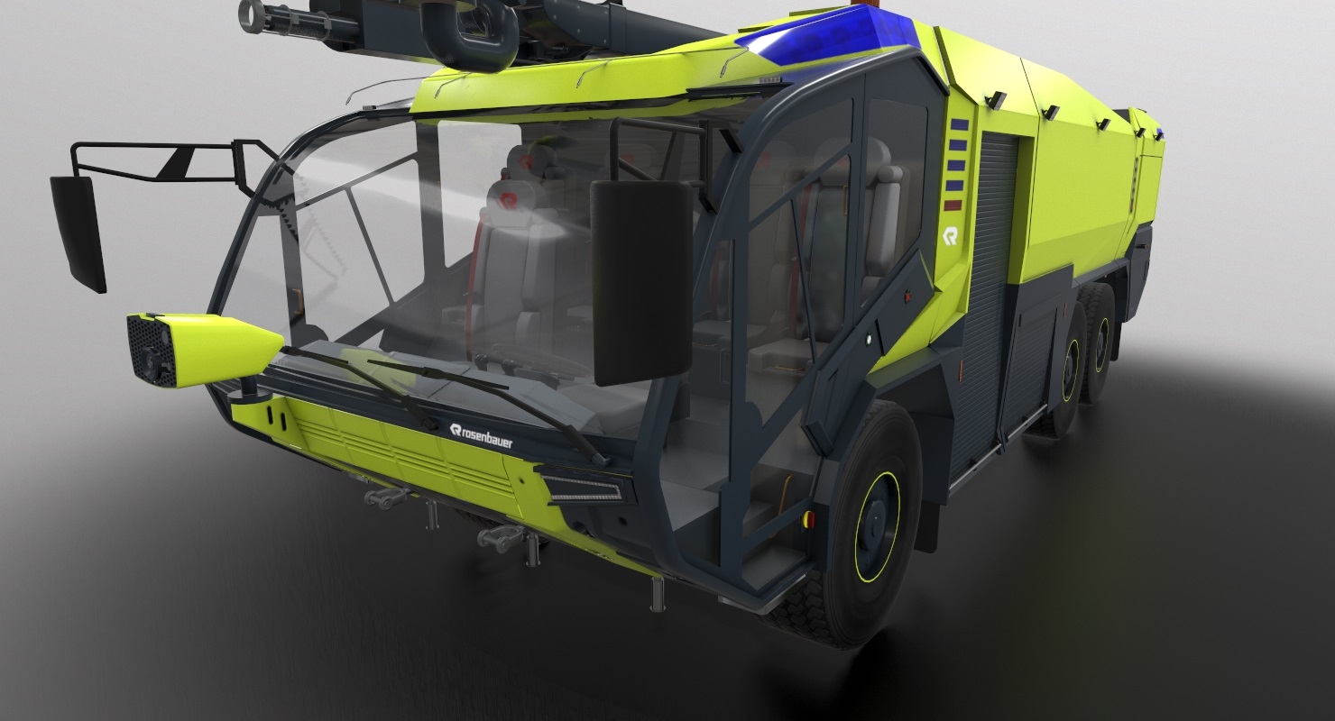 rosenbauer panther 6x6黄色3d模型