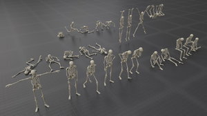 pack poses skeleton bones 3D model