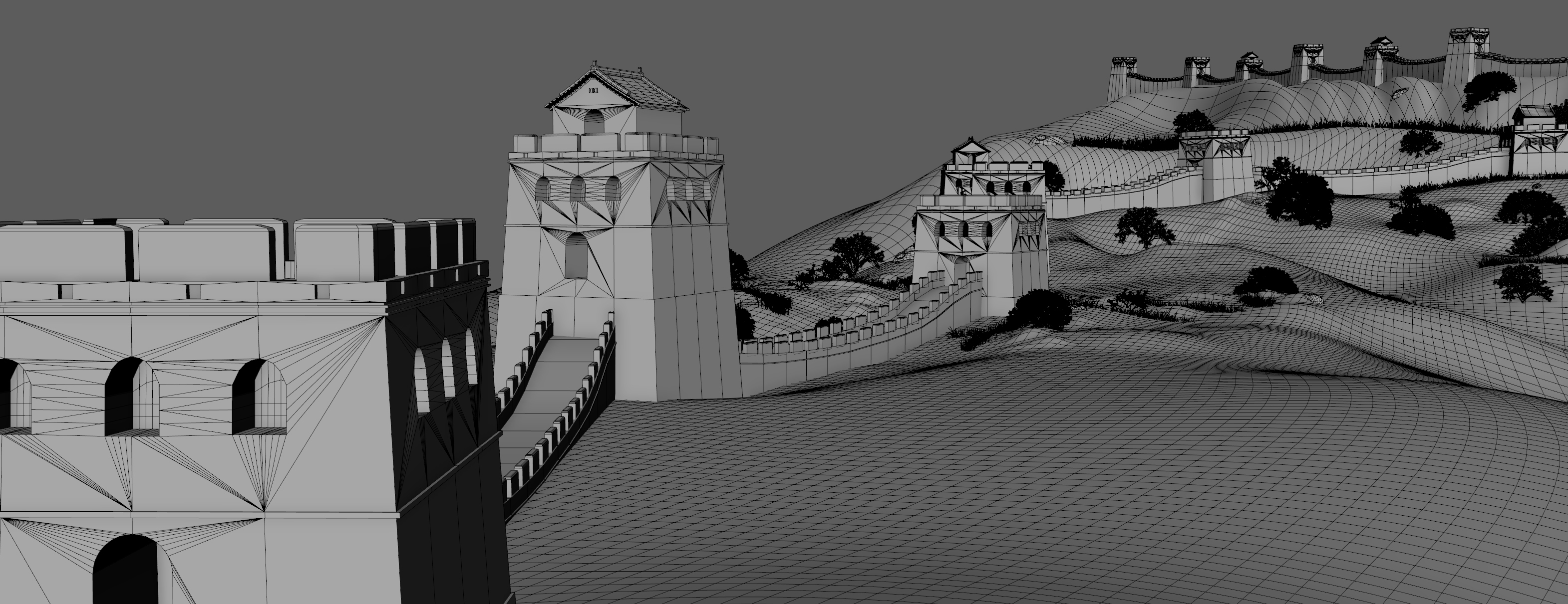 中国的长城3d模型