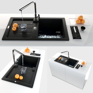 3D model kitchen sink franke