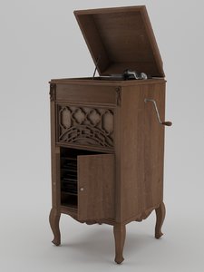 vintage gramophone 3D model