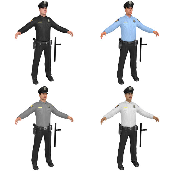 pack police officer 3D model
