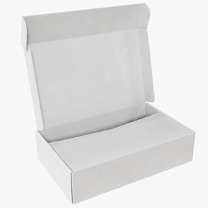 white cardboard box model
