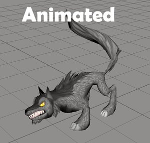 rigged wolf animations 3D model