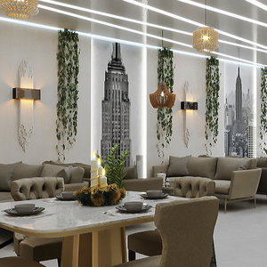 cafe restaurant interior 3D model