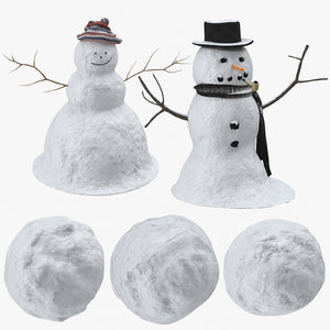 snowmen snowballs 3D model