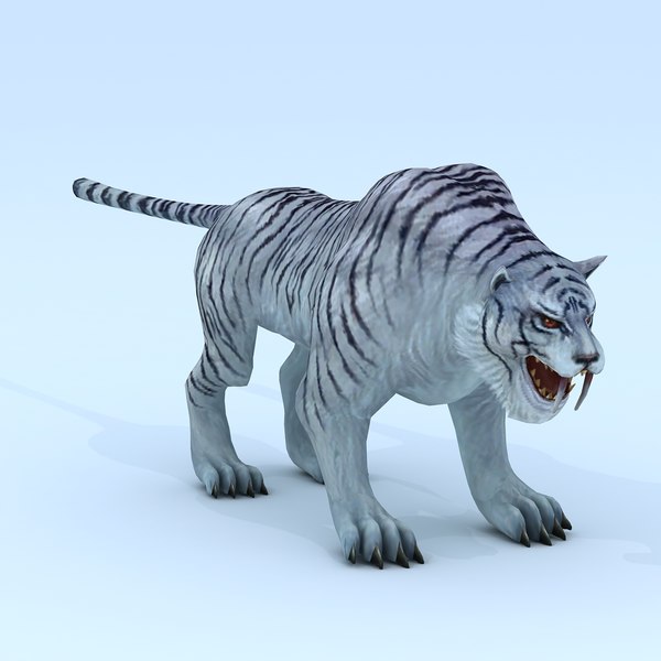 低ポリ3dモンスター 白斑虎3dモデル Turbosquid