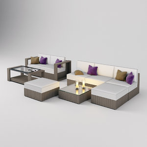 modern outdoor furniture garden 3D model
