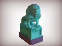 statue lion chinese 3D model