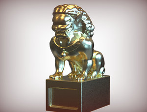 statue chinese lion 3D model