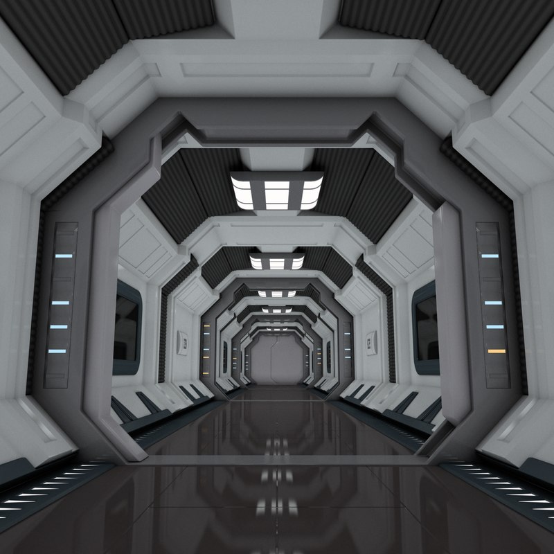 3D scene spaceship corridor - TurboSquid 1353705