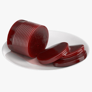 3D canned cranberry sauce sliced