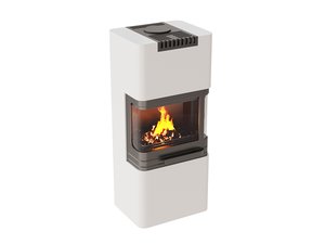 3D fireplace 01 wood flames model