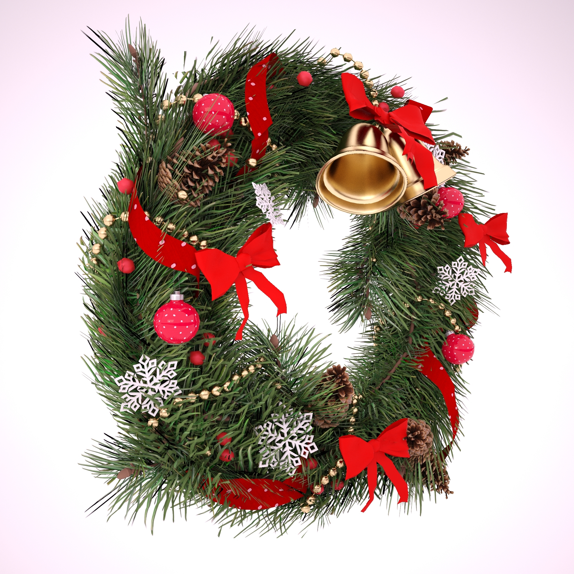 christmas wreath 3d model
