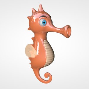 cartoon seahorse 3D model