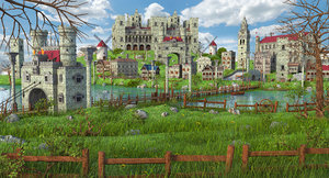 fantasy town 3D model