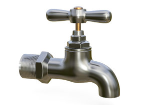 3D water tap metal