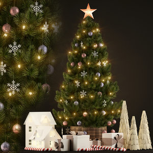 3D new year christmas tree