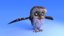 owl cartoon style feather 3D
