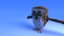 owl cartoon style feather 3D