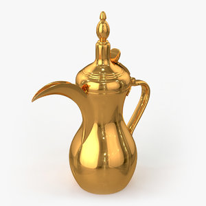 golden arabic dallah coffee pot 3D model