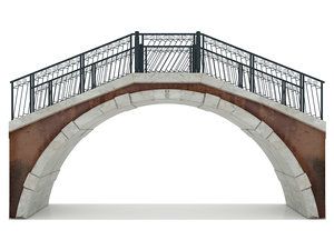 3D model old style venice bridge