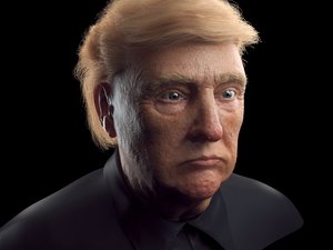 3D head donald trump