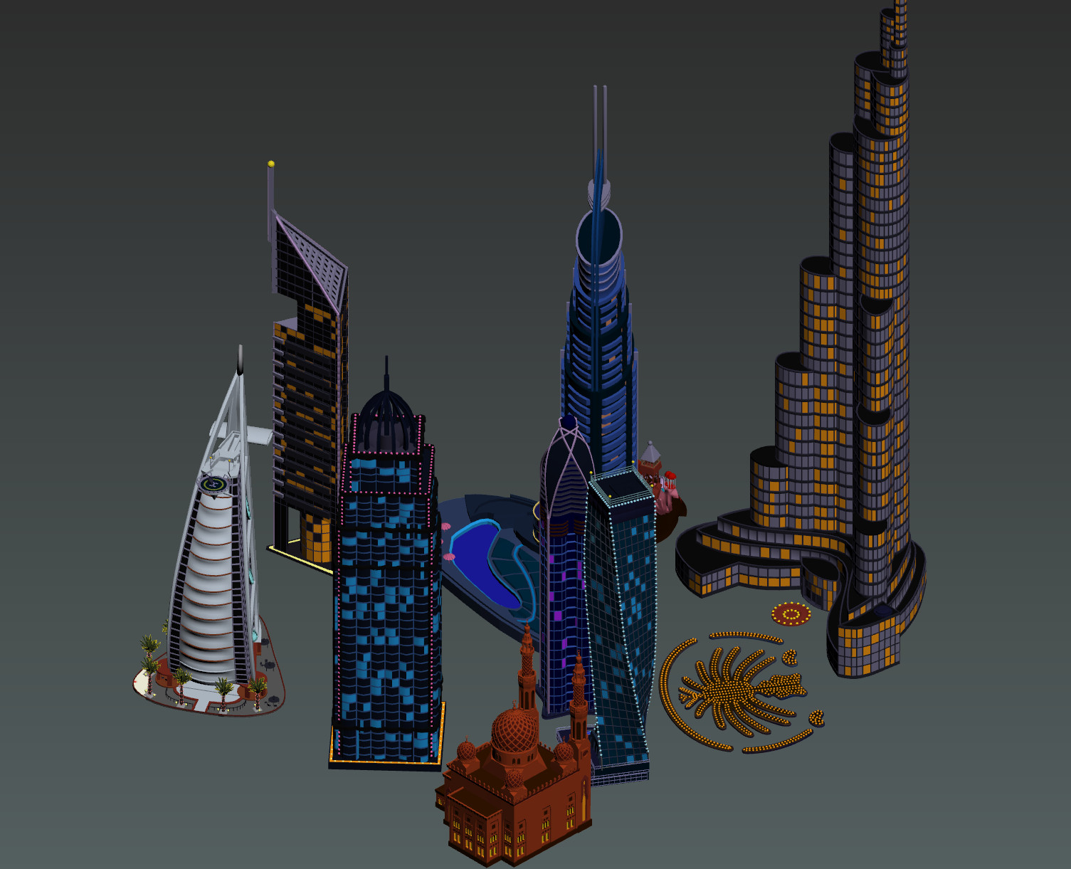 dubai 3d model