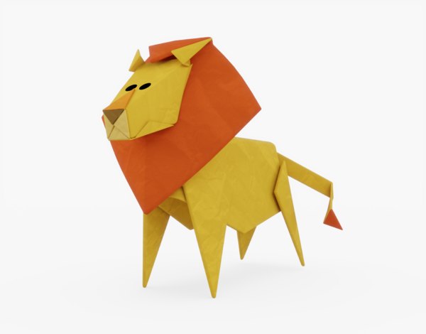 Origami Lion 3d Model Turbosquid